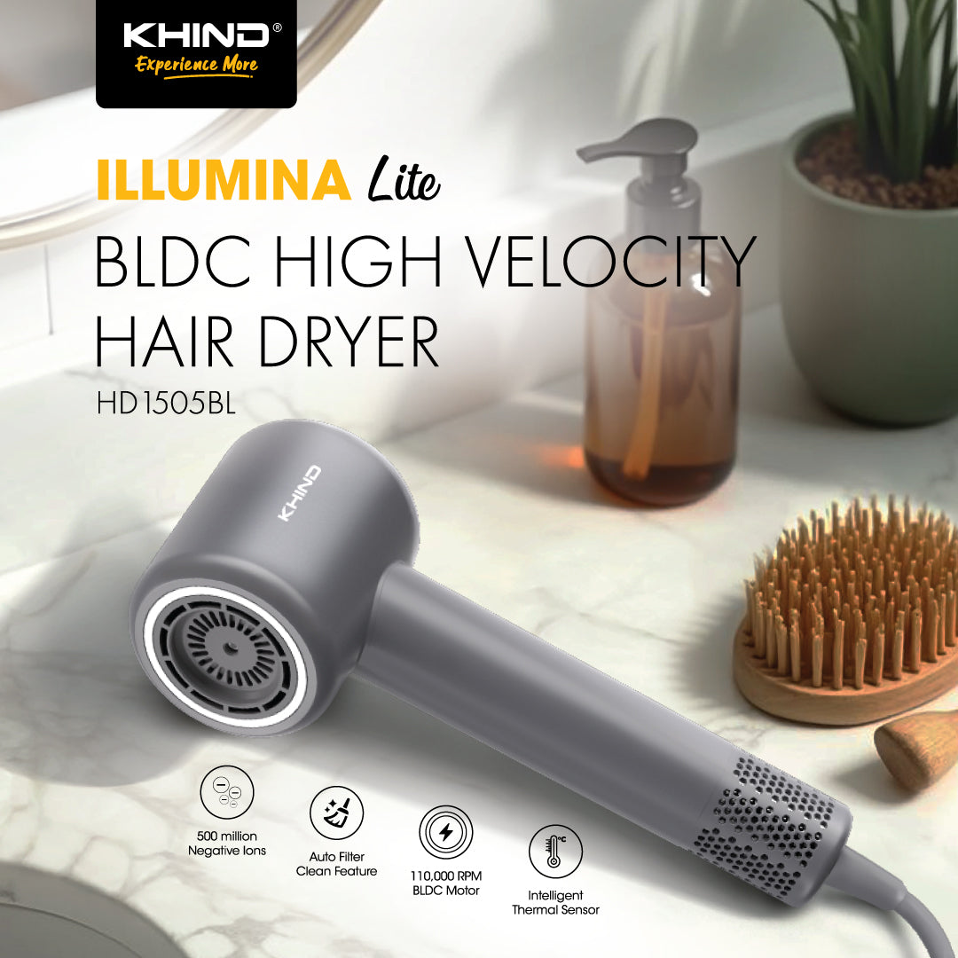 KHIND ILLUMINA Lite BL DC High Velocity Hair Dryer HD1505BL