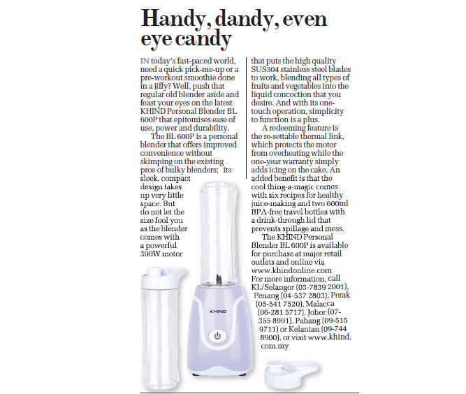 Handy, dandy, even eye candy | Personal Blender BL600P