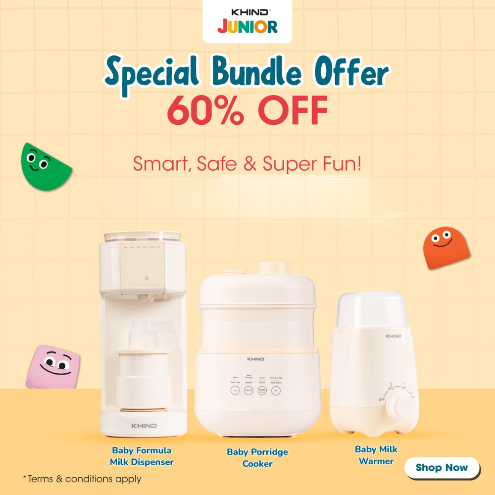 [Online Exclusive] KHIND Junior Baby Porridge Cooker Double Boiler (1L) BP10 | Savings Bundle Pack