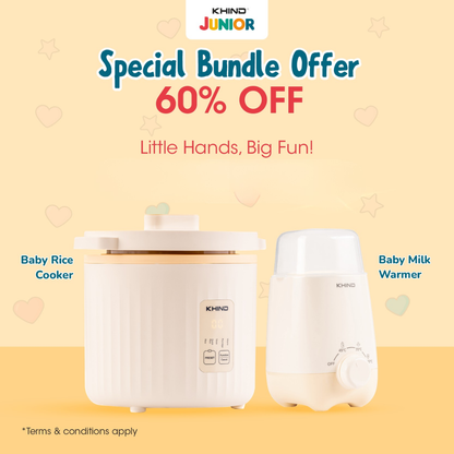 [Online Exclusive] KHIND Junior 100% Ceramic Rice Cooker 0.4L RC10C | Bundle Value Pack
