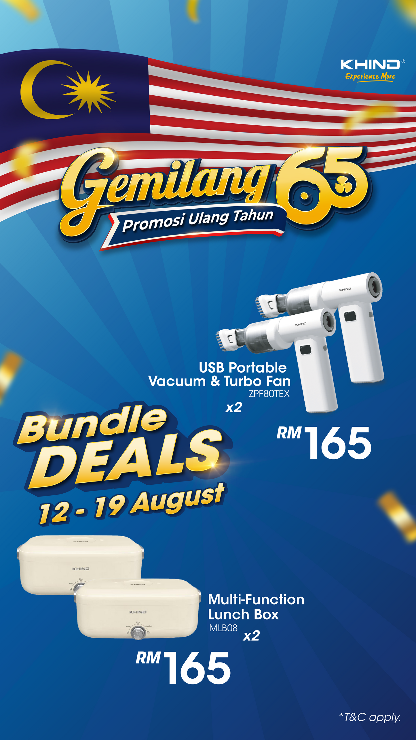 KHIND 65th Anniversary Bundle Deals - KHIND Multi-Function Lunch Box (0.8L) MLB08 x2